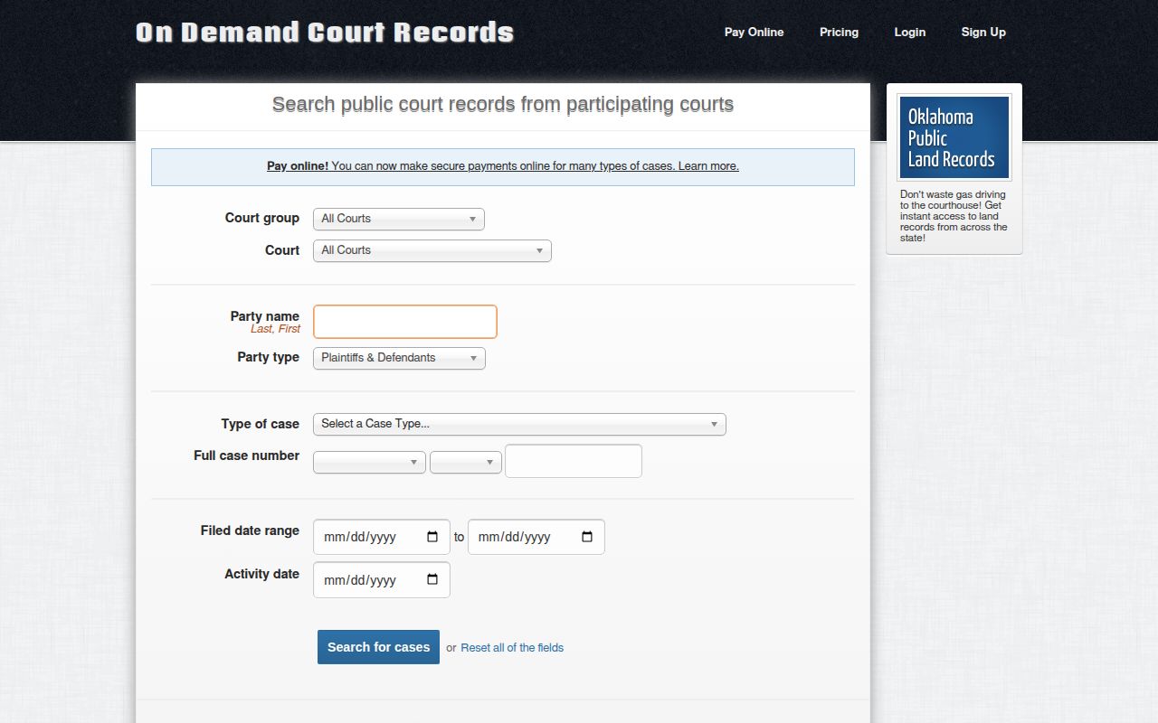 Jefferson County released inmate court record search on ODCR